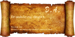 Draskóczy Anett névjegykártya