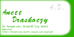 anett draskoczy business card